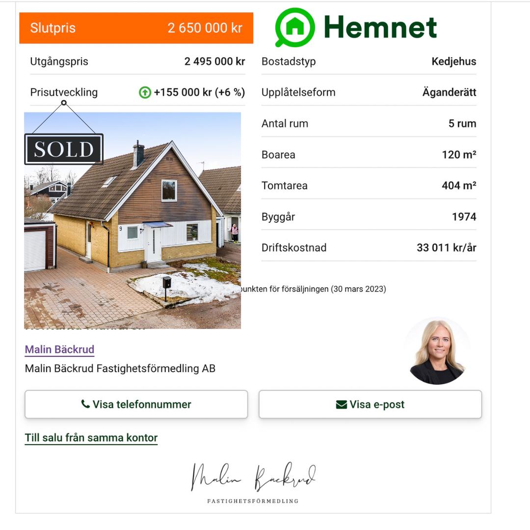 ÅKERTEGSGATAN 9 I BORLÄNGE SÅLD !!!